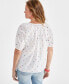 Фото #4 товара Women's Cotton Voile Embroidered Top, Created for Macy's