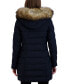 Фото #2 товара Women's Stretch Faux-Fur Trim Hooded Puffer Coat