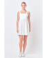 ფოტო #4 პროდუქტის Women's Mix Media Balloon Mini Dress