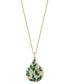 EFFY® Emerald (1-7/8 ct. t.w.) & Diamond (1/3 ct. t.w.) Teardrop Cluster 18" Pendant Necklace in 14k Gold