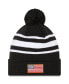 Men's Black, White Roush Fenway Keselowski Racing Knit Pom Cuff Beanie