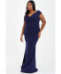 Women's Plus Size Wrap Ruched Maxi Dress