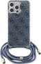 Guess Guess GUHCP15LHC4SEB iPhone 15 Pro 6.1" niebieski/blue hardcase Crossbody Cord 4G Print