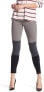 HUE Women's 179658 Colorblocked Denim Leggings Steel Gray Size M