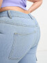 Фото #2 товара Yours wide leg cargo jean in mid blue