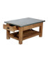 Millwork Wood and Zinc Metal Coffee Table with Shelf