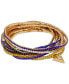 Фото #1 товара Gold-Tone 10-Pc. Set Multicolor Rhinestone Stretch Bracelet