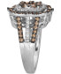 ფოტო #3 პროდუქტის Chocolate Diamond & Nude Diamond Halo Cluster Ring (1-1/2 ct. t.w.) in 14k Rose Gold (Also Available in 14K White Gold or Yellow Gold)