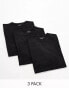 Фото #1 товара River Island 3 pack muscle fit t-shirts in black