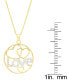 ფოტო #3 პროდუქტის Diamond "Love" Heart Circle 18" Pendant Necklace (1/8 ct. t.w.) in 14k Gold-Plated Sterling Silver