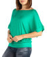 Women's Loose Fit Dolman Top With Wide Sleeves