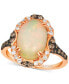 ფოტო #1 პროდუქტის Chocolatier® Neopolitan Opal (2-7/8 ct. t.w.) & Diamond (3/8 ct. t.w.) Halo Ring in 14k Rose Gold