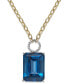 Фото #1 товара Macy's blue Topaz (26 ct. t.w.) and Diamond (1/6 ct. t.w.) Statement Necklace in 14k Gold