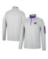 Фото #2 товара Men's Heathered Gray, Purple Kansas State Wildcats Country Club Windshirt Quarter-Zip Jacket