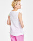 Фото #2 товара Women's Linen Eyelet Tank Top, Created for Macy's