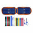 Фото #2 товара Пенал-рюкзак Valencia Basket M747 Синий Оранжевый 12 x 23 x 5 cm (33 Предметы)