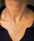 ფოტო #3 პროდუქტის Diamond Bezel Five Stone Adjustable 18" Collar Necklace (1/2 ct. t.w.) in Sterling Silver or 14k Gold-Plated Sterling Silver