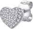 Silver single earrings Heart with zircons Storie RZO046