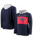 Фото #1 товара Men's Navy New England Patriots Big and Tall Logo Hoodie Long Sleeve T-shirt