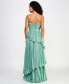 Фото #2 товара Juniors' Strapless Ruffled Tiered Pleated Gown
