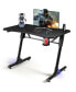 Фото #3 товара 43.5 Inch Height Adjustable Gaming Desk with Blue LED Lights