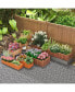 Фото #9 товара Цветочная клумба из дерева Costway rectangular Planter Box с 2 отверстиями для воды