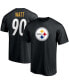 Men's T.J. Watt Black Pittsburgh Steelers Player Icon Name and Number T-shirt Черный, S - фото #1