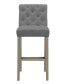 Фото #2 товара Set of 2 Alee Fabric Bar Stool with Tufted Buttons and Wood Legs