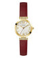 Women's Analog Red Leather Watch 28mm