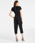 Фото #2 товара Women's Tie-Waist Tulip-Sleeve Jumpsuit