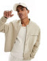 Фото #2 товара ASOS DESIGN smart bomber jersey jacket with pocket in beige