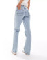 Stradivarius Petite STR straight leg jean with stretch in light blue BLAU, 32 - фото #10