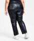 Фото #2 товара Plus Size Faux-Leather Straight-Leg Pants, Created for Macy's