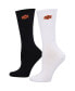 ფოტო #1 პროდუქტის Women's Black, White Oklahoma State Cowboys 2-Pack Quarter-Length Socks