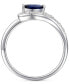 ფოტო #3 პროდუქტის Lab-Grown Blue Sapphire (1/4 ct. t.w.) & White Sapphire (1/5 ct. t.w.) Bypass Ring in Sterling Silver