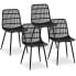 Фото #2 товара Krzesło plastikowe nowoczesne z ażurowym oparciem do 150 kg 4 szt. czarne