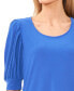 Фото #3 товара Women's Elbow-Sleeve Scoop-Neck Shirred Knit Top