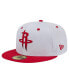 Головной убор New Era белый-красный Houston Rockets Throwback 2Tone 59FIFTY Fitted Hat Красно-белый, 7 5/8 - фото #2