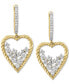 ფოტო #3 პროდუქტის EFFY® Diamond Scattered Cluster Heart Drop Earrings (1/2 ct. t.w.) in 14k Gold