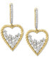 Фото #3 товара EFFY® Diamond Scattered Cluster Heart Drop Earrings (1/2 ct. t.w.) in 14k Gold