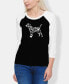 ფოტო #1 პროდუქტის Women's Raglan Dog Paw Prints Word Art T-shirt