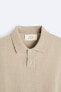 Knit cotton polo shirt