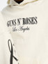 ASOS DESIGN unisex oversized hoodie with large Guns N' Roses graphics in beige