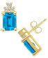 ფოტო #3 პროდუქტის Topaz (4 ct. t.w.) and Diamond (1/5 ct. t.w.) Stud Earrings in 14K Yellow Gold