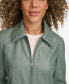 Фото #13 товара Women's Faux Leather Laydown Collar Jacket