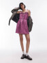 Фото #1 товара Topshop textured mini chuck on strappy dress in pink check