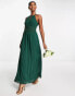 Фото #2 товара Vila Bridesmaid halterneck maxi dress in pine green