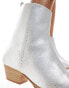 Фото #2 товара Free People bowers leather western ankle boots in silver