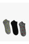 3'lü Desenli Patik Çorap