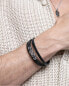 Фото #2 товара Triple men´s black leather bracelet Magnum 14126P01000